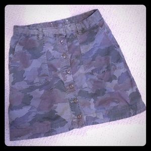 ANTHROPOLOGIE Army Button Up Skirt